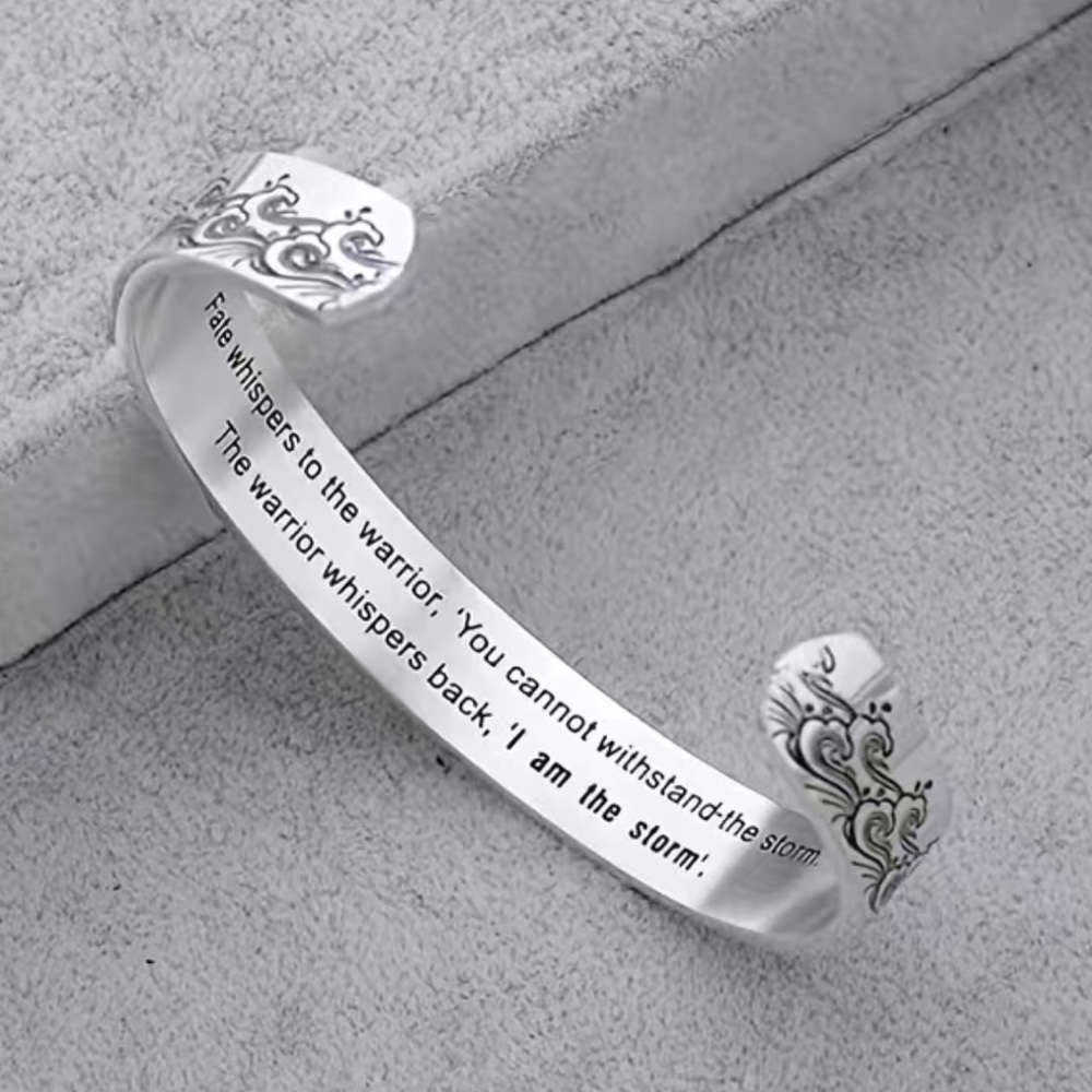 Engraved wave design bracelet